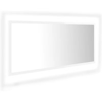LED-Badspiegel,Wandspiegel Hochglanz-Weiß 100x8,5x37 cm Acryl vidaXL von BONNEVIE