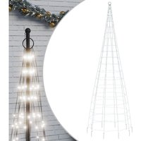 LED-Weihnachtsbaum für Fahnenmast 550 LEDs Kaltweiß 300 cm vidaXL486554 von BONNEVIE