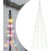 LED-Weihnachtsbaum für Fahnenmast 550 LEDs Mehrfarbig 300 cm vidaXL571315 von BONNEVIE
