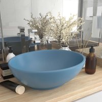 Bonnevie - Luxuriöses Ovales Waschbecken Aufsatzwaschbecken - Waschtisch Matt Hellblau 40x33 cm Keramik BV668831 von BONNEVIE