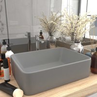 Bonnevie - Luxus-Waschbecken Aufsatzwaschbecken - Waschtisch Matt Hellgrau 41x30x12 cm Keramik BV102873 von BONNEVIE