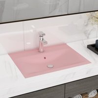 Bonnevie - Luxus-Waschbecken Aufsatzwaschbecken - Waschtisch mit Hahnloch Matt-Rosa 60x46 cm Keramik BV293598 von BONNEVIE