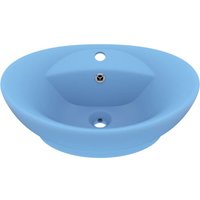 Bonnevie - Luxus-Waschbecken,Handwaschbecken Überlauf Matt Hellblau 58,5x39cm Keramik vidaXL von BONNEVIE