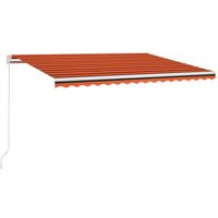 Bonnevie - Markise Manuell Einziehbar mit led 400x300 cm Orange und Braun vidaXL87596 von BONNEVIE