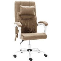 Bonnevie - Massage-Bürostuhl Computerstuhl Ergonomisch,Gaming Chair Taupe Stoff -DE82374 - Taupe von BONNEVIE
