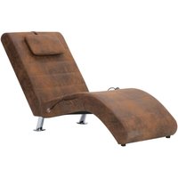 Massage Chaiselongue mit Kissen Braun Wildleder-Optik vidaXL23768 von BONNEVIE