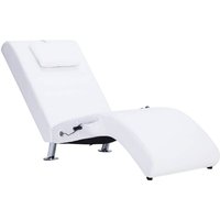 Vidaxl - Massage-Chaiselongue mit Kissen Weiß Kunstleder von VIDAXL