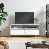Bonnevie - Moderne TV-Möbel, TV-Lowboard TV-Schrank für das Wohnzimmer Weiß 100x34,5x44,5 cm Holzwerkstoff -FV97561 - Weiß von BONNEVIE