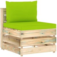 Modulares Mittelsofa mit Kissen,Gartensofa Grün Imprägniertes Holz vidaXL von BONNEVIE