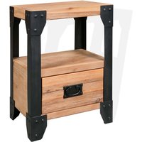 Nachttisch Akazienholz Massiv Stahl 40 x 30 x 54 cm Vidaxl von VIDAXL