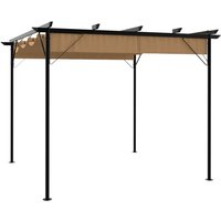 Bonnevie - Pergola mit Ausziehbarem Dach Taupe 3x3 m Stahl 180 g/m² vidaXL886763 von BONNEVIE