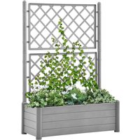 Bonnevie - Pflanzkübel,Blumenkasten,Pflanzkasten mit Spalier 100x43x142 cm pp Steingrau VMEC161831 von BONNEVIE