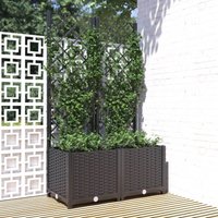 Bonnevie - Pflanzkübel,Blumenkasten,Pflanzkasten mit Spalier Schwarz 80x40x136 cm pp VMEC775126 von BONNEVIE