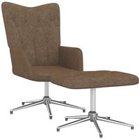 Bonnevie - Relax-Sessel,Wohnzimmerstuhl,Armlehnstuhl mit Hocker Taupe Stoff -DE72314 - Taupe von BONNEVIE