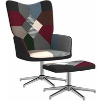 Bonnevie - Relaxsessel,TV Sessel für Wohnzimmer/Schlafzimmer/Lounge/Heimkino,Ruhesessel mit Hocker Patchwork Stoff FNEDD410160 von BONNEVIE