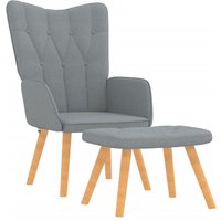 Bonnevie - Relaxsessel mit Hocker Hellgrau Stoff vidaXL44930 von BONNEVIE