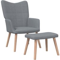 Bonnevie - Relaxsessel,Liegesessel mit Hocker Hellgrau Stoff vidaXL von BONNEVIE