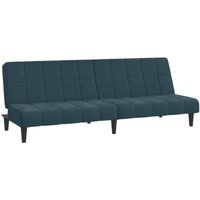 Bonnevie - Schlafsofa 2-Sitzer Blau Samt vidaXL370686 von BONNEVIE