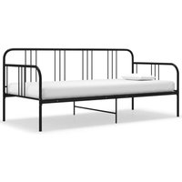 Schlafsofa Bettgestell Bett - Jugendbett Schwarz Metall 90x200 cm BV940013 Bonnevie von BONNEVIE