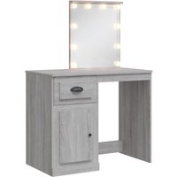 Schminktisch mit LED-Leuchten Grau Sonoma 90x42x132,5 cm vidaXL695247 von BONNEVIE