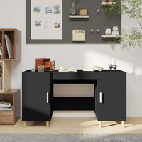 Schreibtisch Computertisch - Bürotisch Schwarz 140x50x75 cm Holzwerkstoff BV373544 Bonnevie von BONNEVIE