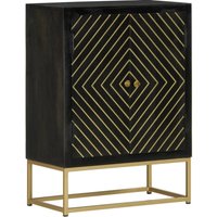 Sideboard,Kommode mit 2 Türen Schwarz Gold 55x30x75 cm Massivholz Mango vidaXL von BONNEVIE