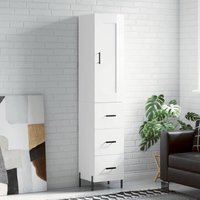 Sideboard Highboard für Wohnzimmer - Schrank Kommode Anrichte Hochglanz-Weiß 34,5x34x180 cm Holzwerkstoff -FV83609 von BONNEVIE