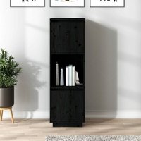 Bonnevie - Sideboard Highboard für Wohnzimmer - Schrank Kommode Anrichte Schwarz 38x35x117 cm Massivholz Kiefer -FV31559 von BONNEVIE