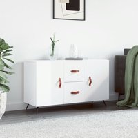 Sideboard Kommode für Wohnzimmer - Schrank Anrichte Hochglanz-Weiß 100x36x60 cm Holzwerkstoff -FV40979 von BONNEVIE
