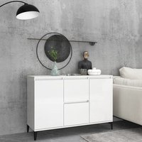 Sideboard Kommode für Wohnzimmer - Schrank Anrichte Hochglanz-Weiß 104x35x70 cm Holzwerkstoff -FV58029 von BONNEVIE