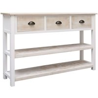 Sideboard Natur und Weiß 115x30x76 cm Holz Vidaxl Weiß von BONNEVIE