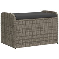 Bonnevie - Sitzbank mit Stauraum & Kissen Grau 80x51x52 cm Poly Rattan vidaXL10518 von BONNEVIE