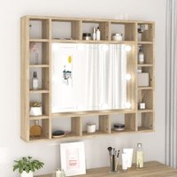 Vidaxl - Spiegelschrank mit led Sonoma-Eiche 91x15x76,5 cm von VIDAXL