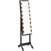 Standspiegel mit led Schwarz 34x37x146 cm vidaXL423948 von BONNEVIE