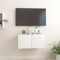 Stilvolles TV-Möbel, TV-Lowboard, TV-Schrank, TV-Hängeschrank Hochglanz-Weiß 60x30x30 cm -FV75613 - Weiß von BONNEVIE