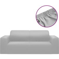 Bonnevie - Stretch Sofahusse 2-Sitzer Grau Polyester-Jersey vidaXL144038 von BONNEVIE