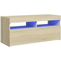 Bonnevie - TV-Schrank,TV-Möbel mit LED-Leuchten Sonoma-Eiche 90x35x40 cm vidaXL von BONNEVIE