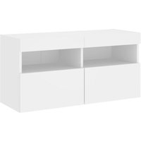 Bonnevie - TV-Wandschrank mit LED-Leuchten Weiß 80x30x40 cm vidaXL37518 von BONNEVIE