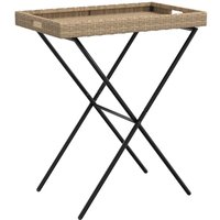 Bonnevie - Tabletttisch Klappbar Beige 65x40x75 cm Poly Rattan vidaXL72518 von BONNEVIE