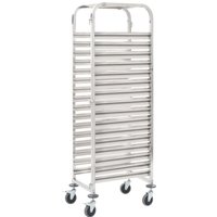 Tablettwagen für 16 Tabletts 38x55x163 cm Edelstahl - Vidaxl von VIDAXL