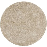 Teppich Hochflor Glänzend Beige Ø 80 cm vidaXL17173 von BONNEVIE