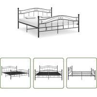 The Living Store Bett Schwarz Metall 200x200 cm - Doppelbett - Metallbett - Schwarzes Bett - Boxspringbetten - Bettgestell The Living Store Bett Schwarz Metall 200x200 cm - Doppelbett - Metallbett - Schwarzes Bett - Boxspringbetten - Bettgestell von BONNEVIE