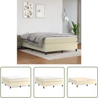 The Living Store Bettgestell Creme 140x200 cm Kunstleder - Bettes Gestell - Schlafzimmer Möbel - Kunstleder Bett - Doppelbett - Cremefarbenes Bett The Living Store Bettgestell Creme 140x200 cm Kunstleder - Bettes Gestell - Schlafzimmer Möbel - Kunstleder Bett - Doppelbett - Cremefarbenes Bett von BONNEVIE