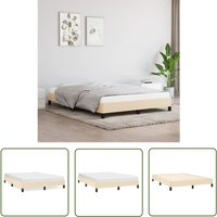 The Living Store Bettgestell ohne Matratze Creme 140x190 cm Stoff - Bettrahmen - Doppelbett - Boxspringbetten - Lattenrost - Creme Farbe The Living Store Bettgestell ohne Matratze Creme 140x190 cm Stoff - Bettrahmen - Doppelbett - Boxspringbetten - Lattenrost - Creme Farbe von BONNEVIE
