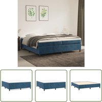 The Living Store Bettgestell ohne Matratze Dunkelblau 200x200 cm Samt - Samtbett - Doppelbett - Boxspringbetten - Betten Blau - Luxusbett The Living Store Bettgestell ohne Matratze Dunkelblau 200x200 cm Samt - Samtbett - Doppelbett - Boxspringbetten - Betten Blau - Luxusbett von BONNEVIE