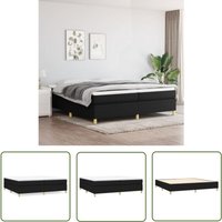 The Living Store Bettgestell ohne Matratze Schwarz 200x200 cm Stoff - Bettes Gestell - Doppelbett - Boxspringbetten - Schlafzimmer Möbel - Schwarzes von BONNEVIE