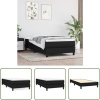 The Living Store Bettgestell ohne Matratze Schwarz 90x200 cm Stoff - Schlafzimmer Möbel - Bettgestell - Doppelbett - Boxspringbetten - Lattenrost The Living Store Bettgestell ohne Matratze Schwarz 90x200 cm Stoff - Schlafzimmer Möbel - Bettgestell - Doppelbett - Boxspringbetten - Lattenrost von BONNEVIE