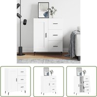 The Living Store Sideboard Weiß 69,5x34x90 cm Holzwerkstoff - Schreibtisch - Wohnzimmermöbel - Sideboard - Regal - Aufbewahrung von BONNEVIE