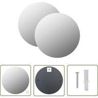 The Living Store Wandspiegel 2 Stk. 40 cm Rund Glas - Wandspiegel - Runder Spiegel - Glasspiegel - Badezimmerspiegel - Wohnzimmereinrichtung von BONNEVIE