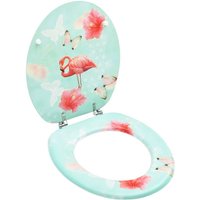 Bonnevie - Toilettensitz mit Deckel mdf Flamingo-Design vidaXL901863 von BONNEVIE